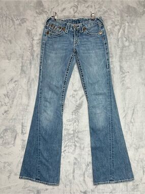 Vintage True Religion Joey Big T Flare Jeans Medium Wash Size 26x31 Y2K USA